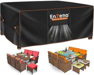 Enzeno Garden Furniture Covers,Waterproof,420D Heavy Duty Oxford Fabric Outdoor Patio Table Cover with Air Vent for Chair and Table Cover 180X120X74cm