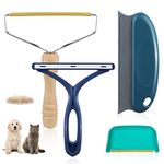 AXLUNAR Pet Hair Remover - 4 Pack Dog Cat Hair Remover for Couch, Reusable Lint Remover Shaver Portable Carpet Rake Scraper Brush for Rugs,Clothing, Pet Towers, Car Upholstery Furniture