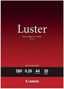 Canon LU101A4 260 GSM Smooth Texture Luster Photo Paper, A4 Size (20 Sheets)