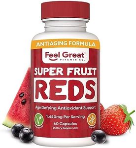 SuperFruit Reds Antioxidant Supplement (30 Day Supply) | Powerful Vital Superfood Anti-Aging* Antioxidant Blend | Acai Berry, Goji Berry, Noni, Mangosteen, Pomegranate, Blueberry, Trans Resveratrol