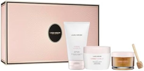 Laura Mercier Delicious & Decadent Ambre Vanille Collection, Serum Body Cream with 48HR Hydration, Hydrating Body Wash to Soften and Smooth Skin, Honey Bath Gel, Foaming Bubble Bath, Holiday Gift Set