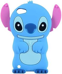 Blue Stitch Case for Apple iPod Touch 6th 5th Generation 3D Cartoon Animal Cute Soft Silicone Rubber Character Cover,Kawaii Animated Funny Cool Skin Cases for Kids Child Teens Guys Girl(Touch 6/5th)