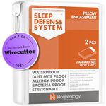 Hospitology Sleep Defense System Bed Bug and Waterproof Pillow Encasement Cover, SET OF 2