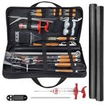 Lulizar BBQ Tools Set 32-in-1 with Storage Bag, Stainless Steel Grill Tool Set, Premium Complete Outdoor BBQ Utensils Set with Case, Barbeque Accessories for Men and Women Gift