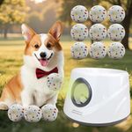 Automatic Dog Ball Launcher with 12 Etpu 2.3in Balls for Dogs, 20-46ft Adjustable Distance Ball Thrower, 6000mAh Rechargeable Interactive Dog Ball Launcher for Small & Medium Dogs (Sliver Grey)