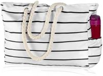 KUAK Beach Bag for Women, Extra Large Beach Bags Waterproof Sandproof Shoulder Tote Bag with Zipper Pockets for Family Travel Vacation Pool