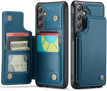 Vinich for Samsung Galaxy S24 Plus Case with Card Holder, for Samsung S24 Plus Wallet Case for Women Men with RFID Blocking, Durable Kickstand Shockproof Case for Galaxy S24 Plus 5G, Blue