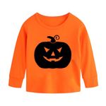 Csbks Kids Long Sleeve Halloween Sweatshirt JackoLantern Pumpkin Face Orange Tops 110