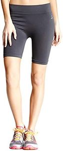 Balanced Tech Women's Stretch Base Layer Seamless Biker Shorts Panty - Charcoal - Small