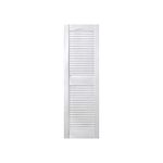 Plastic Development Group LSWHT1439 14 x 39 Inch Decorative Exterior Vinyl Plastic Faux Louvered Window Shutters with Installation Kit and Instructions, White