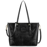 Kattee Genuine Leather Tote Bag for Women Work Shoulder Crossbody Bag Ladies Handbags with Zipper Office Laptop Briefcase