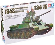 Tamiya TAM35059 35059 T34/76 1943 Russian Tank 1:35 Military Model Kit, Green, Mittel