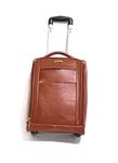 Scarto Small Cabin & Check-in Set (18 inch) - Vegan Leather Trolley Bag Suitcase for Men Women Unisex (Tan)