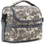 FlowFly Double Decker Cooler Insulated Lunch Bag Large Tote for Boys, Girls, Men, Women, with Adjustable Strap,Digital Camo