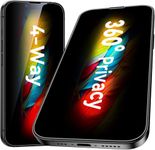 JGD PRODUCTS Anti-Spy 4-Way 360° True Privacy Tempered Glass Militry-Grade Protector for iPhone 13 Pro Max,Case Friendly, 9H Hardness, Easy Installation