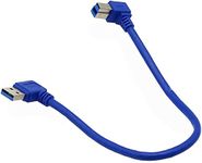 Angled USB3.0 Printer Cable;Seadream 1 ft / 30cm SuperSpeed USB 3.0 A Male Plug 90 Degree Left Angle to USB 3.0 B Male Right Angle Cable