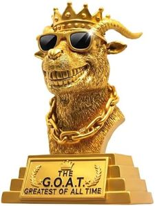 The GOAT Trophy Winner Award - Handmade 6" Gold Greatest of All Time Trophies for Fantasy Football Champion Soccer MVP, Funny Office Recognition,Boss & Coworker Gag Gifts - Resin Man Cave & Desk Decor
