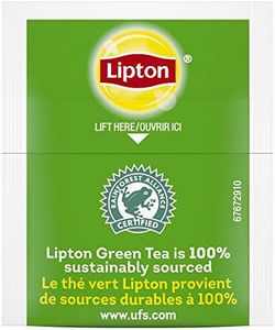 Lipton Green Enveloped Hot Tea Bags 100% Natural, Made with Tea Leaves Sourced from Rainforest Alliance Certified Farms, 100 Count, Pack of 5