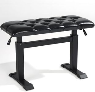 AKLOT Hydraulic Piano Bench, Keyboard Bench with Padded Cushion, Ajustable Duet Heavy Duty Piano Chair with 28" X 12.2" PU Leather, Piano Stool for Musicians