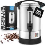 Zulay Premium 50 Cup Commercial Coffee Urn - Stainless Steel Large Coffee Dispenser For Quick Brewing - Automatic Hot Water Dispenser - Ideal for Large Crowds - Perfect for Any Occasion
