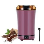 Electric Coffee Bean Grinder with Cleaning Brush, Spice Grinder with Stainless Steel Blade for Seed Bean Nut Herb Pepper Grain (Purple)