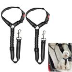 2 Pack Dog Car Headrest Seat Belt - for Pet Dogs Safety Harness Travel Accessories in UK, with Adjustable Heavy Duty Nylon & Anti Shock Elastic Bungee Buffer