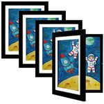 [4-PACK] Kids Art Frame, 8.5x11 Front Opening Kids Artwork Frames Changeable, White Artwork Display Storage Frame for Wall, Holds 50 Pcs, for 3D Picture, Crafts, Children Drawing, Hanging Art