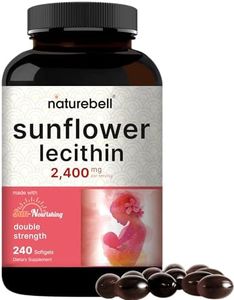 NatureBell Sunflower Lecithin 2,400mg, 4 Months Supply, 240 Softgels | Infused with Non-GMO Sunflower Seed Oil – Rich in Phosphatidyl Choline – No Soy, No Gluten