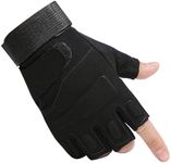 CHIMUYU Fingerless Tactical Gloves Half Finger Airsoft Shooting Gloves for Men Women, Motorcycle Bike Cycling Driving Hunting Hiking Riding Outdoor Sport Gloves (Black, Large)