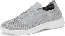 VAMJAM Men's Running Shoes Ultra Lightweight Breathable Walking Shoes Fashion Sneakers Mesh Workout Casual Sports Shoes 048 LightGrey Size 8