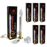 Holiday Joy Window Candles Kit - Pack of 6-9-inch-Tall Electric Candle with Built-in Auto Sensor, 2 Bulbs and Suction Cup Holder in Each Box - 5W, 120V﻿