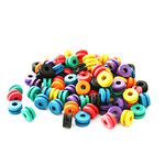 Onwon 100 Pieces Tattoo Needle Machine Grommets Double Grommets Tattoo Machine Parts A-bar Nipple Supply Mix Colors