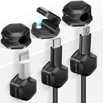 6 Pack Magnetic Cable Clips - Cord Holder - Cord Organizer for Desk- Cord Organizer Cable Management for Desk, Nightstand, Phone Charger, Computer, Home, Office, Car