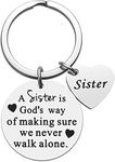 Govind Crafted "Not Sisters By Blood but Sister By Heart Quotes Printed Stainless Steel Key chain Ring, Silver