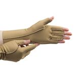 Isotoner unisex-adult Therapeutic Compression Gloves ,Camel,X-Small