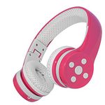 Kids Wireless Headphones, Yusonic Volume Limited Kids Bluetooth Headphones with Music share Port and Built-in Microphone(E1 pink)