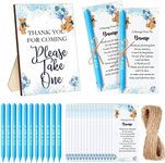 50 Set Baby Shower Favors for Guest 1 Thank for Coming Sign 50 Baby Ballpoint Pens 50 Thank Tags with Twine Baby Shower Return Gifts for Baby Shower Gender Reveal Girls Boys Party (Blue)