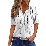 Generic Ladies Shirts up Ruffle Casual Short Sleeve Floral Tank Tops for Women