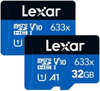 Lexar 32GB (2-Pack) High-Performance 633x Micro SD Card w/SD Adapter, UHS-I, C10, U1, A1, Full-HD & 4K Video, Up to 100MB/s Read, for Smartphones, Tablets, and Action Cameras (LMS0633032G-B2ANU)