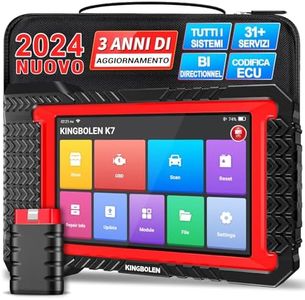 KINGBOLEN K7 OBD2 Scanner Bluetooth: strumento di scansione bidirezionale 2024 con codifica ECU, 31 + reset, FCA, Crankshaft Relearn/Test attivo, Scanner diagnostico auto per tutti i sistemi