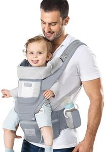 YSSKTC Baby Carrier Ergonomic Infant Carrier with Hip Seat Kangaroo Bag Soft Baby Carrier Newborn to Toddler 7-66lbs Front and Back Baby Holder Carrier for Men Dad Mom (Grey)