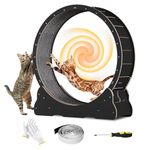 Homegroove Cat Running Wheel, 39.3" Large Cat Exercise Wheel Treadmill with Carpeted Runway, Fitness Weight Loss Device, Cat Sport Toy for Kitty’s Longer Life, Black(L)