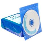 RICHEN CD/DVD/BluRay Sleeves,Double-Sided Refill Plastic Sleeve for CD and DVD Storage Binders,100 Pack (Blue)