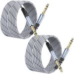 JOLGOO 1/4 Inch TRS Instrument Cable 6 M 2-Pack, Quarter inch Audio Cable, 6.35 Balanced Interconnect Line for Electric Guitar, Bass, Keyboard, Mixer, Amplifier, Speaker, Electric Mandolin