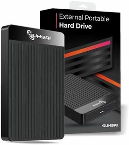 SUHSAI Disco Duro Externo portátil de 2,5 Pulgadas para Copia de Seguridad/Almacenamiento, Disco Duro HDD Delgado de 1 TB Compatible con MacBook, PC, portátil, Escritorio, Chromebook (Negro)