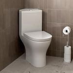 Modern Bathroom Corner Toilet Close Coupled WC Soft Close Seat Space Saving Cloakroom