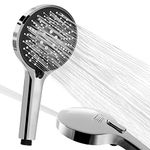 MOSSNDAR Shower Head, 6 Modes High Pressure Shower Head with Power Jet Mode and Unique Auto-Reset Function, Power Large Shower Head for Low Water Pressure, Water Saving Universal Handheld Shower Head