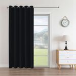 CUCRAF Blackout Curtain Thermal Insulated Eyelet Blackout Curtains for Bedroom/Living Room/Nursery, Black