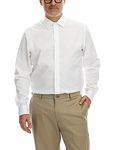 Haggar Men's Classic Fit Premium Comfort Button Down Shirt, White Solid, 16"-16.5" Neck 34"-35" Sleeve