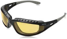 Bolle TRACPSJ Tracker Glasses Nylon Frame Anti-Scratch and Fog Lens, Black/Yellow